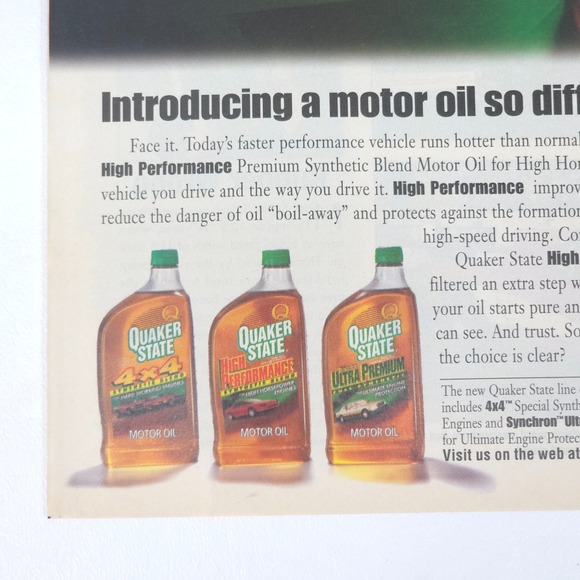 Quaker State High Performance Oil Print Ad 2007 Display Green Garage Poster - Picture 4 of 6